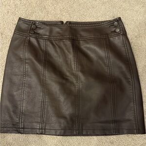 Free People vegan leather skirt chocolate brown.  Size 10.